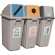 Sino 50L分类塑料垃圾桶 方形分类回收桶,浅灰推盖收集面板,浅灰桶身,50L