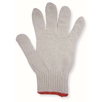 本白滌棉紗線手套,紅色包邊,22cm,600g,12副/打,40打/箱